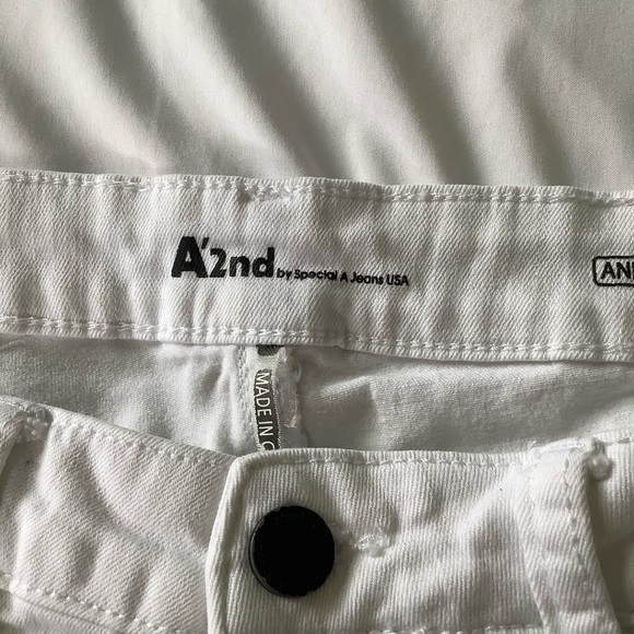 A’2nd by Special A Jeans White Mid Rise Skinny Ankle Jeans Size 7 - Picture 9 of 10